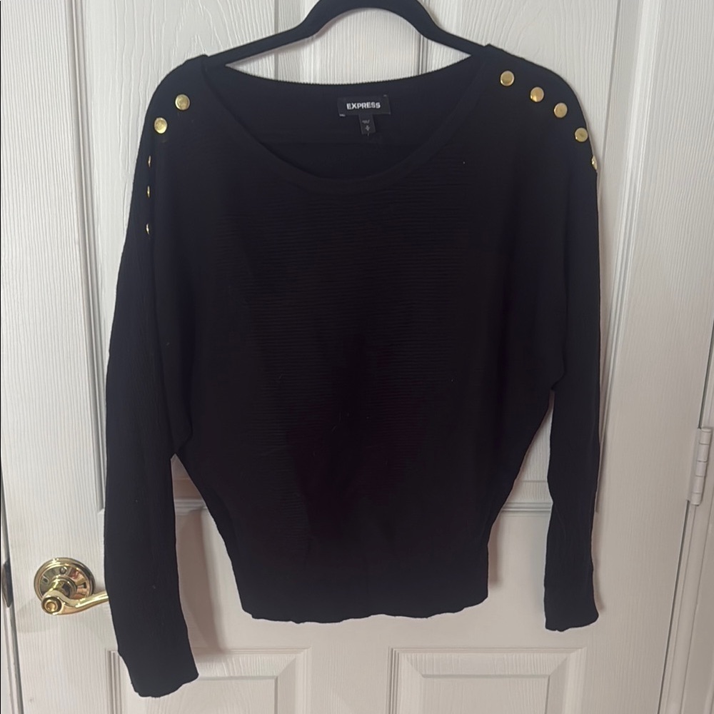 Adorable black with gold Detail sweater express size medium